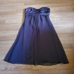 Purple short strapless dress